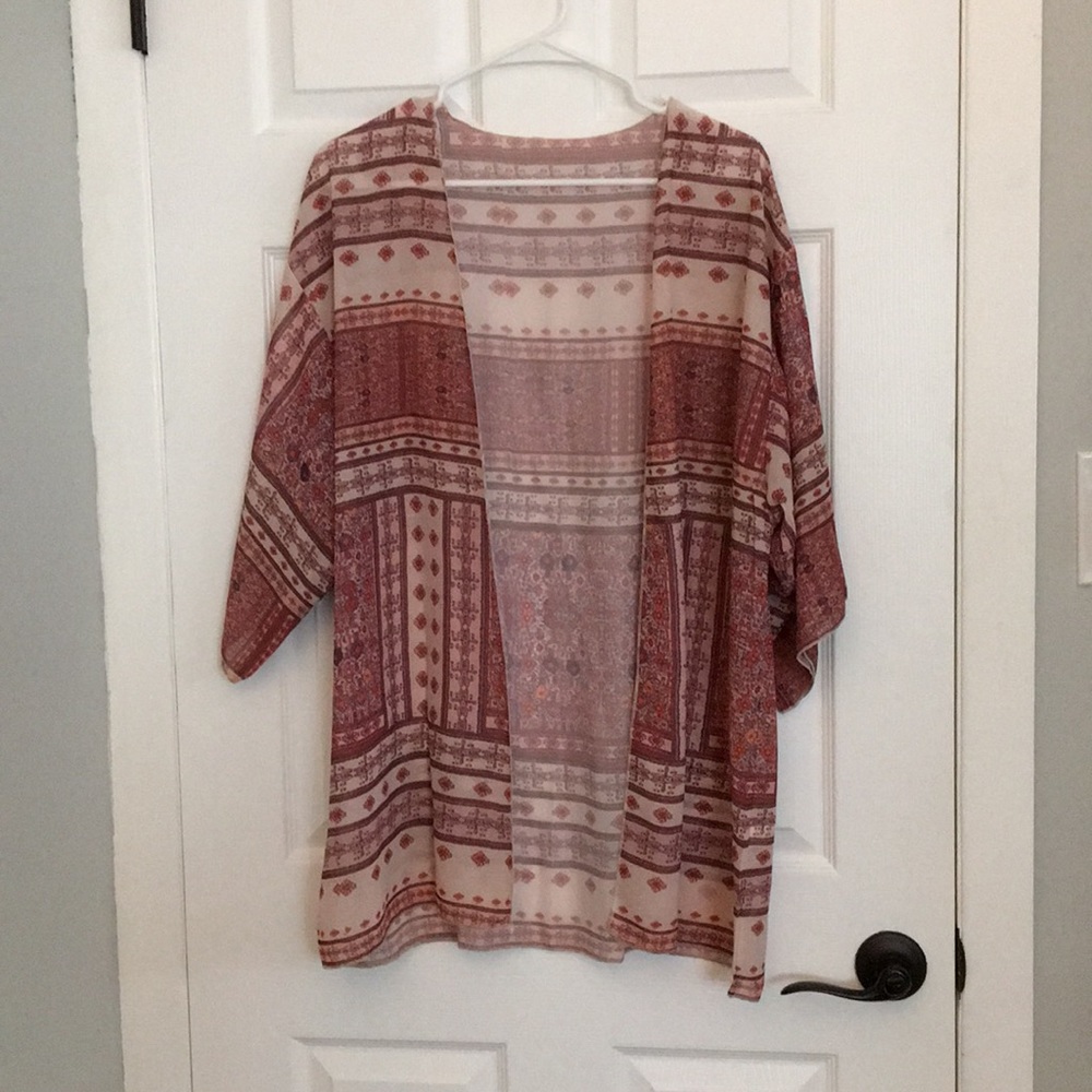 Red and Ivory Tribal Kimono